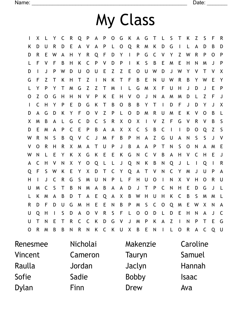 My Class Word Search