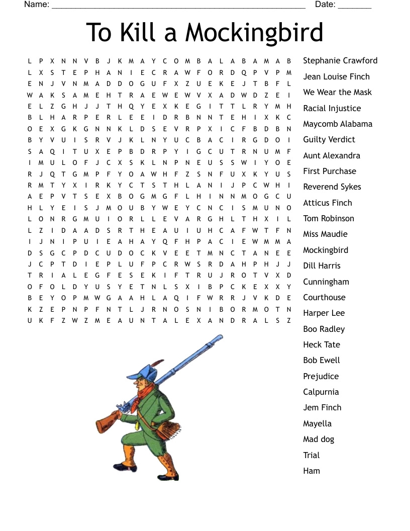 To Kill a Mockingbird Word Search